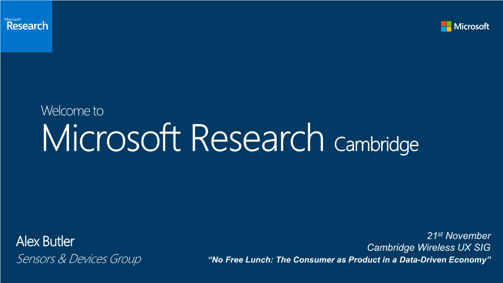 Microsoft Research Cambridge