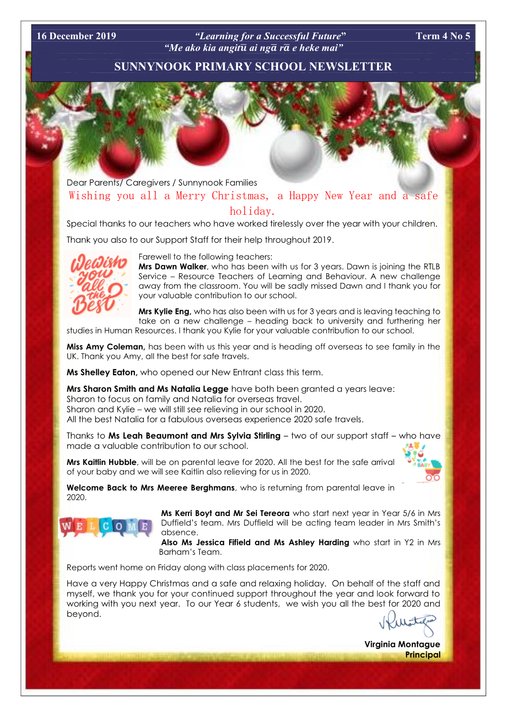 Sunnynook Primary School Newsletter