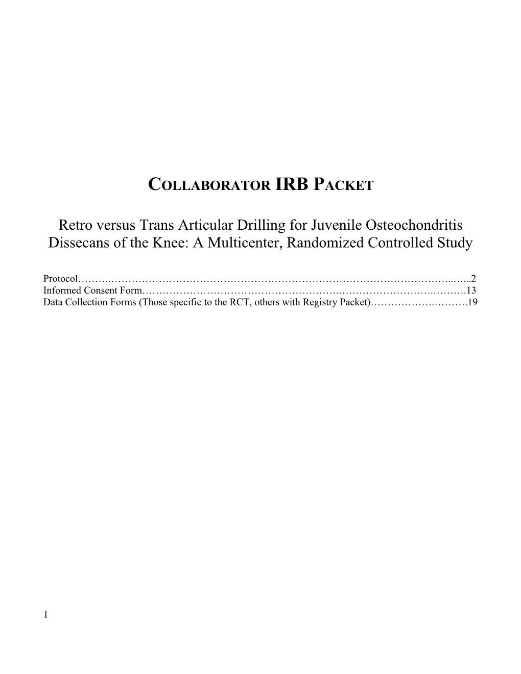 Collaborator IRB Packet