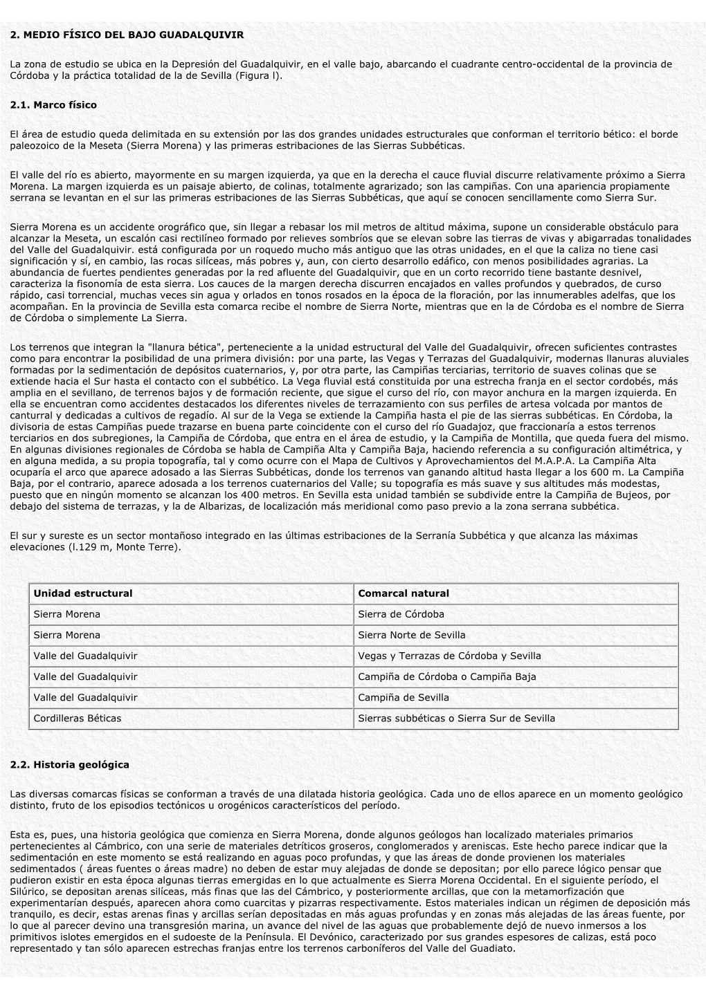 2. MEDIO FÍSICO DEL BAJO GUADALQUIVIR Córdoba Y La Práctica