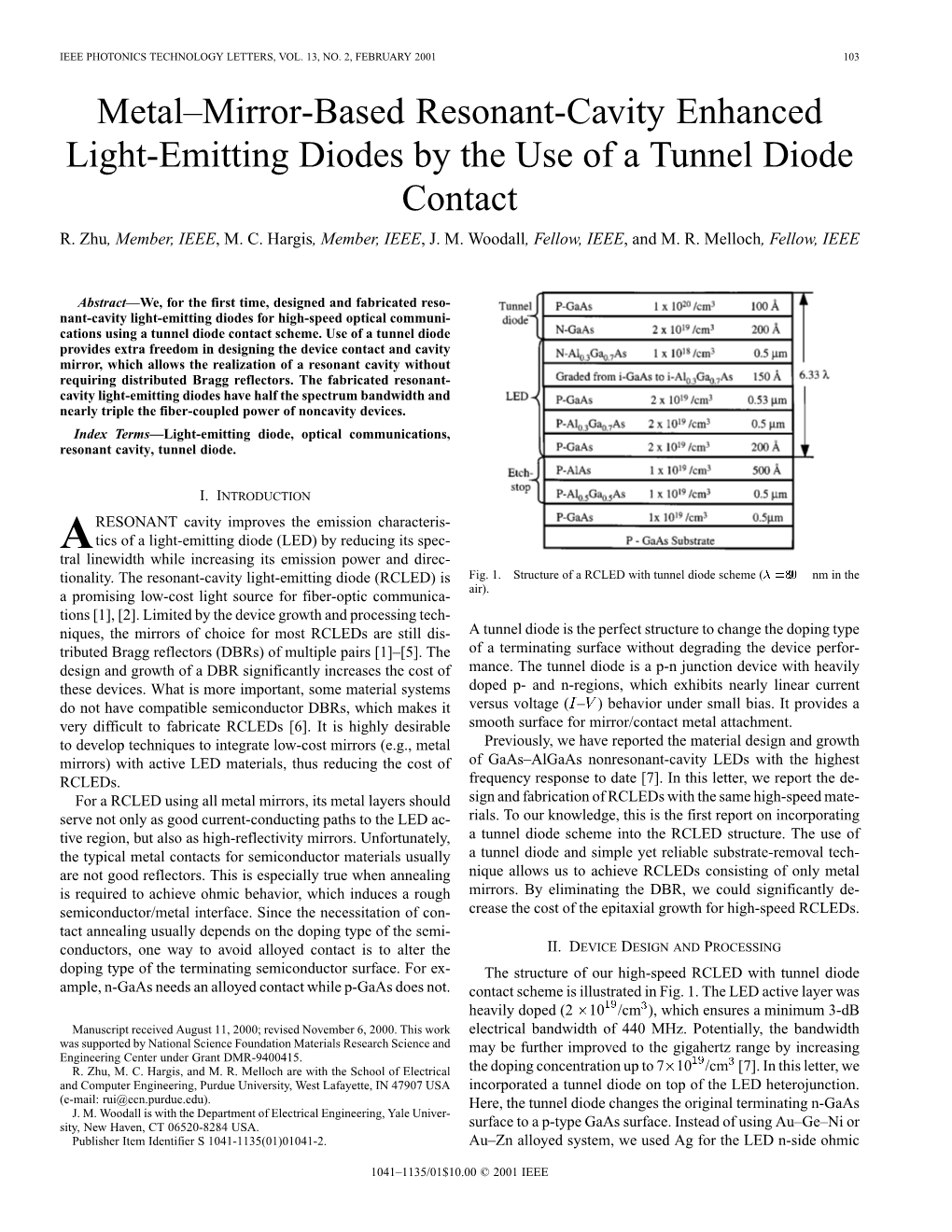 Metal-Mirror-Based Resonant-Cavity Enhanced Light-Emitting Diodes By