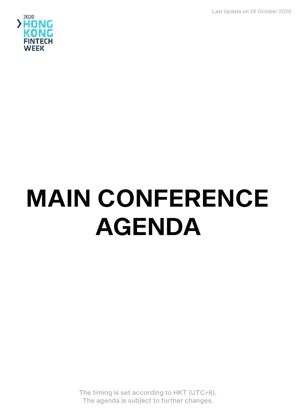 Main Conference Agenda