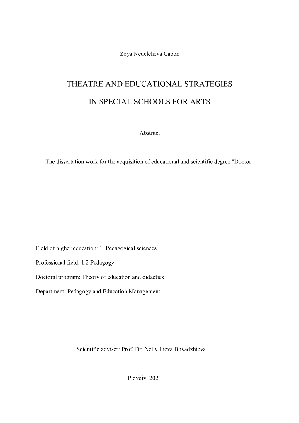 Theatre and Educational Strategies in Special