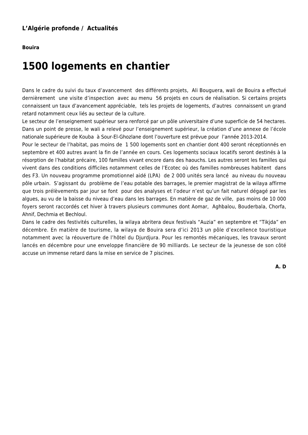 1500 Logements En Chantier