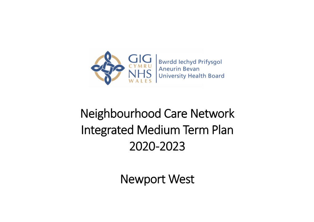 Neighbourhood Care Network Integrated Medium Term Plan 2020 -2023