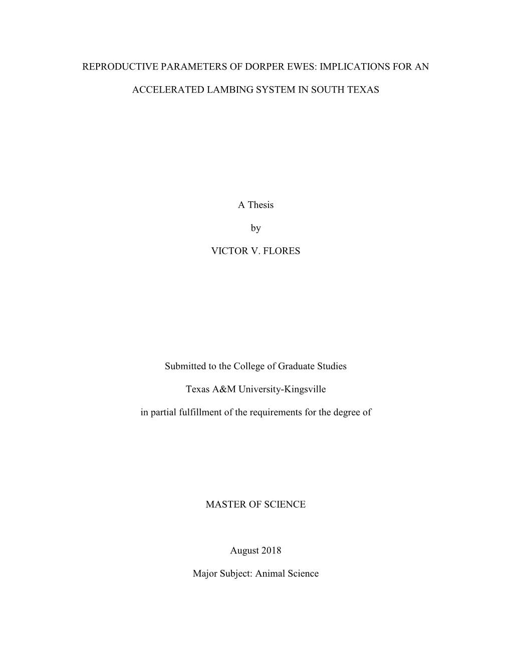 Reproductive Parameters of Dorper Ewes: Implications for An