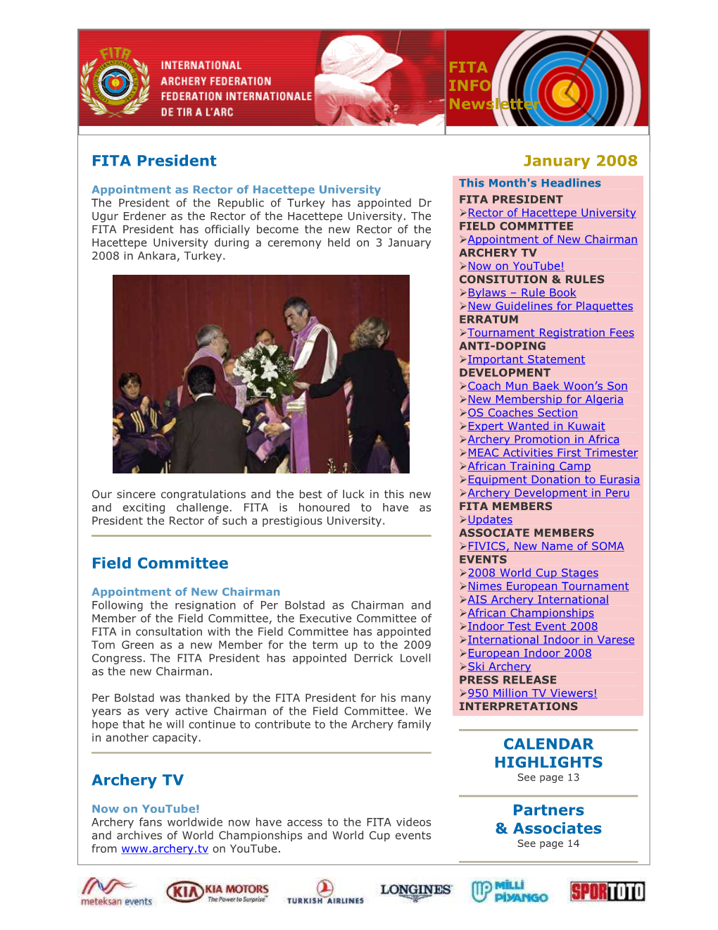 FITA INFO Newsletter January 2008 FITA