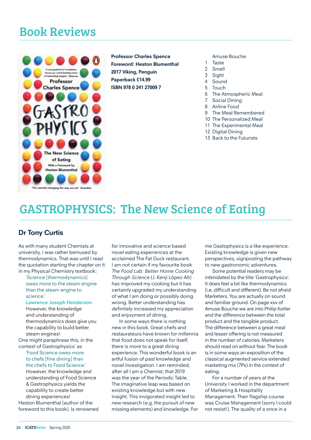 Book Reviews GASTROPHYSICS: the New Science of Eating