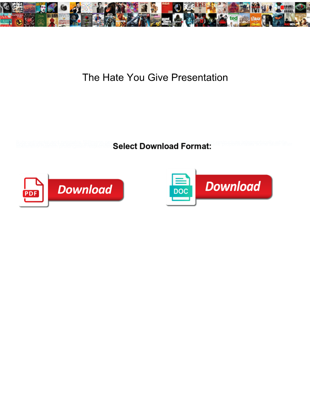 The Hate You Give Presentation