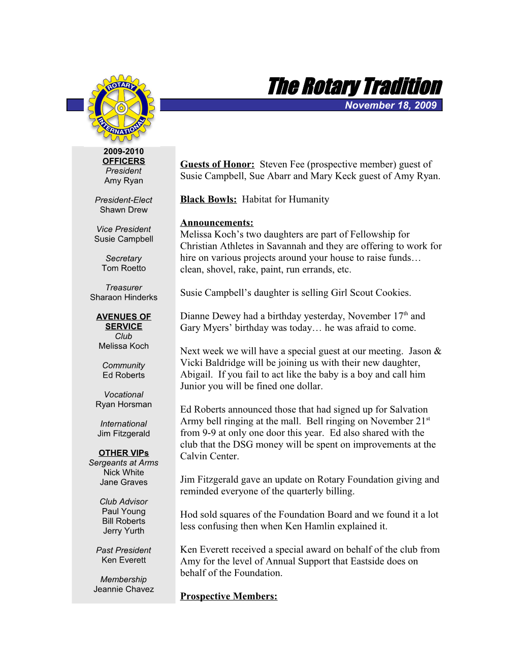 The Rotary Tradition