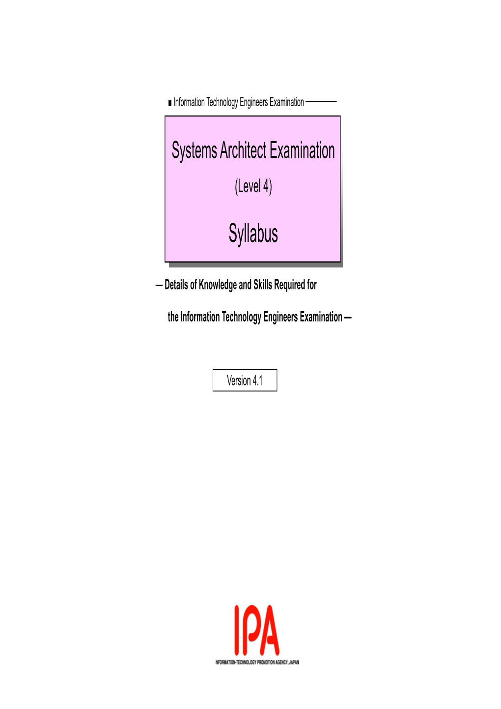 Systems Architect Examination