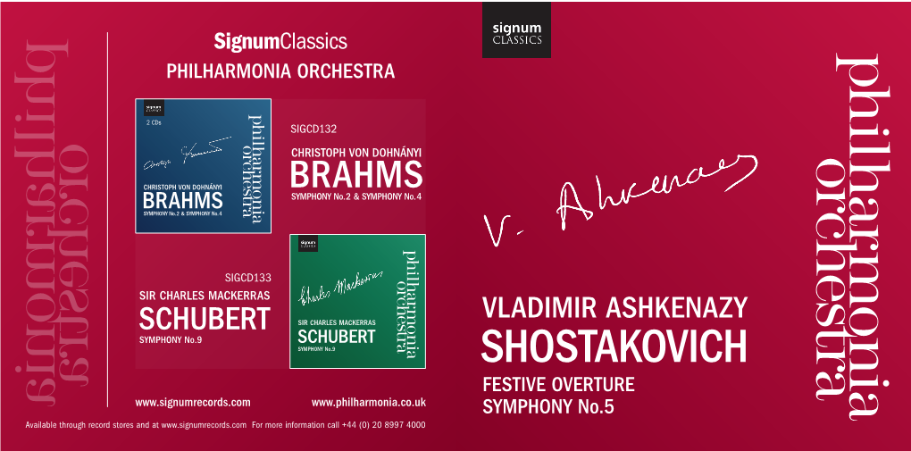 SHOSTAKOVICH SCHUBERT SYMPHONY No.9 CHRISTOPH VON DOHNÁNYI SYMPHONY No.9