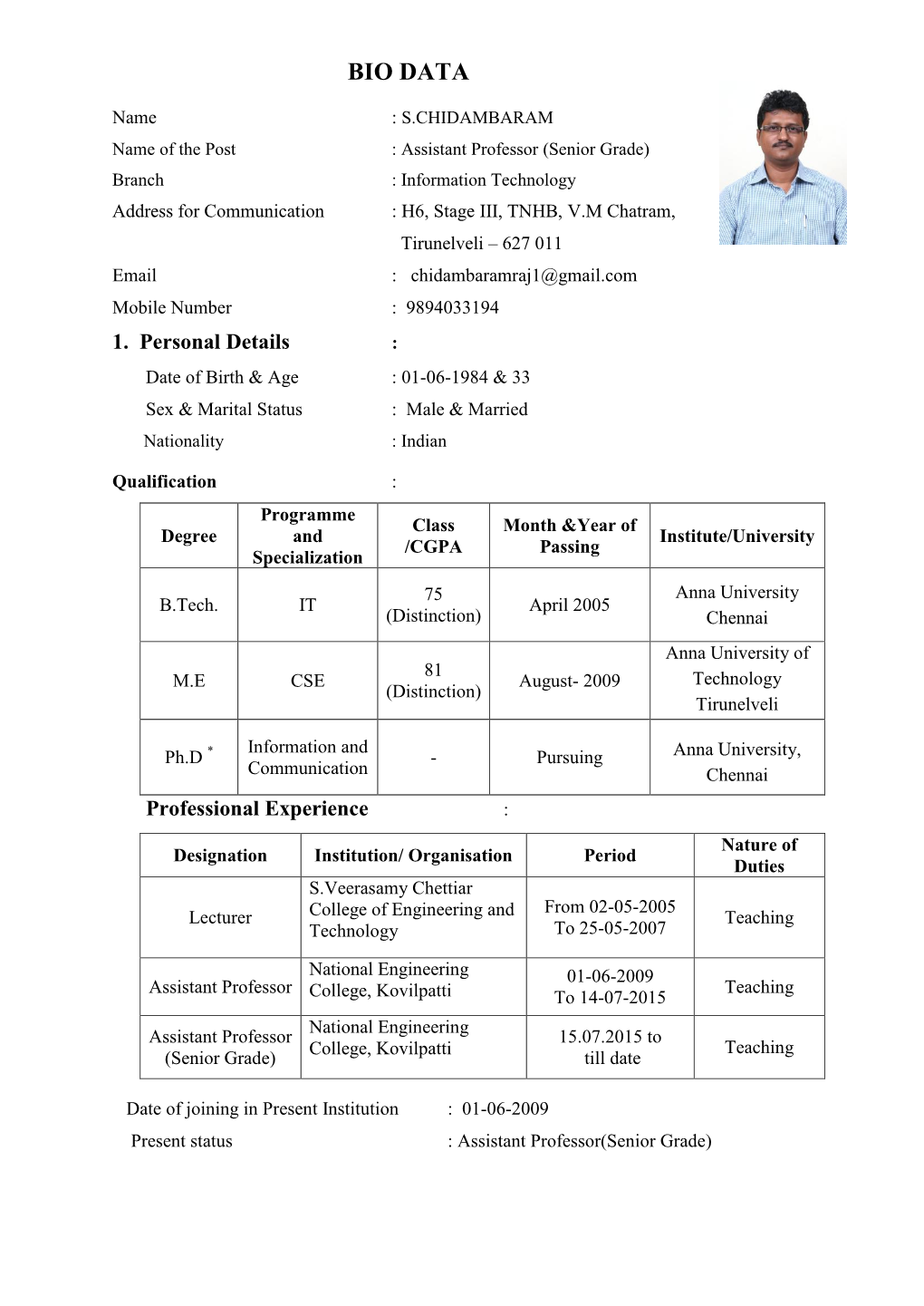 Faculty Profile