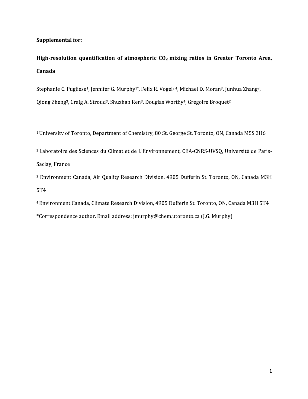 1 Supplemental For: High-Resolution Quantification of Atmospheric CO2