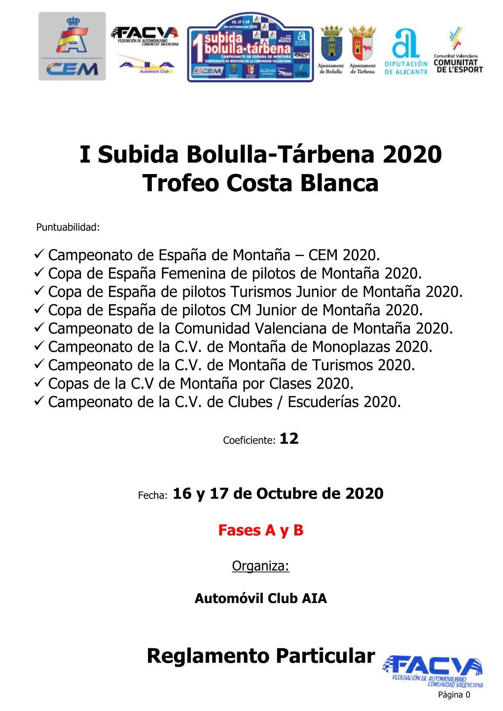 I Subida Bolulla-Tárbena 2020 Trofeo Costa Blanca