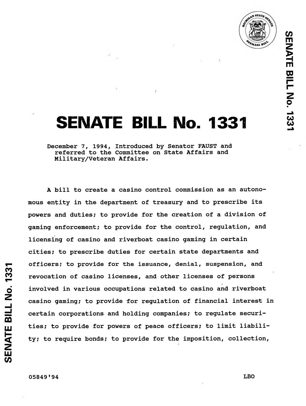 1994 Senate Introduced Bill 1331