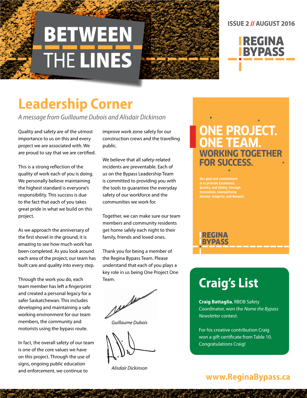 Leadership Corner a Message from Guillaume Dubois and Alisdair Dickinson