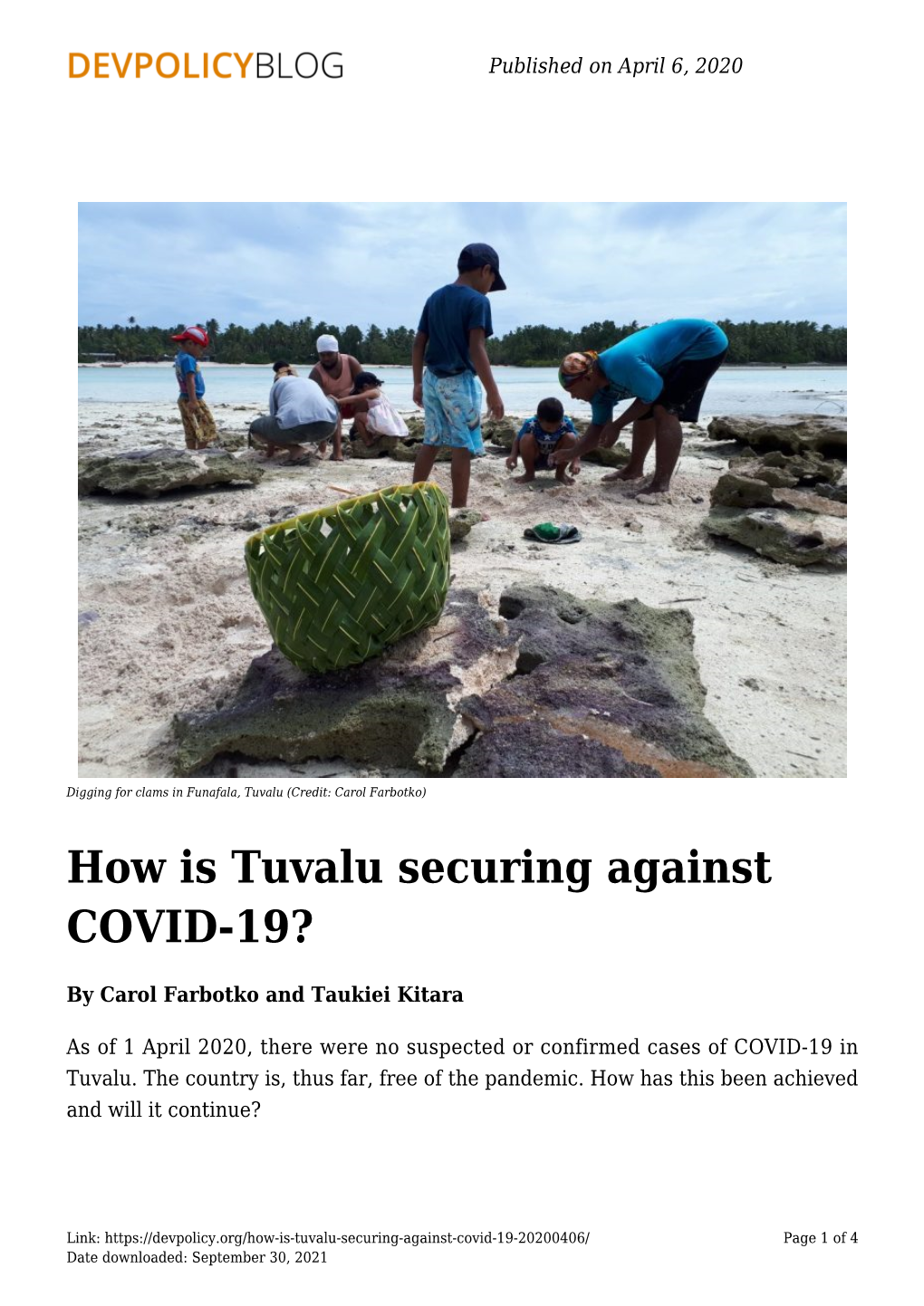 How Is Tuvalu Securing Against COVID-19?