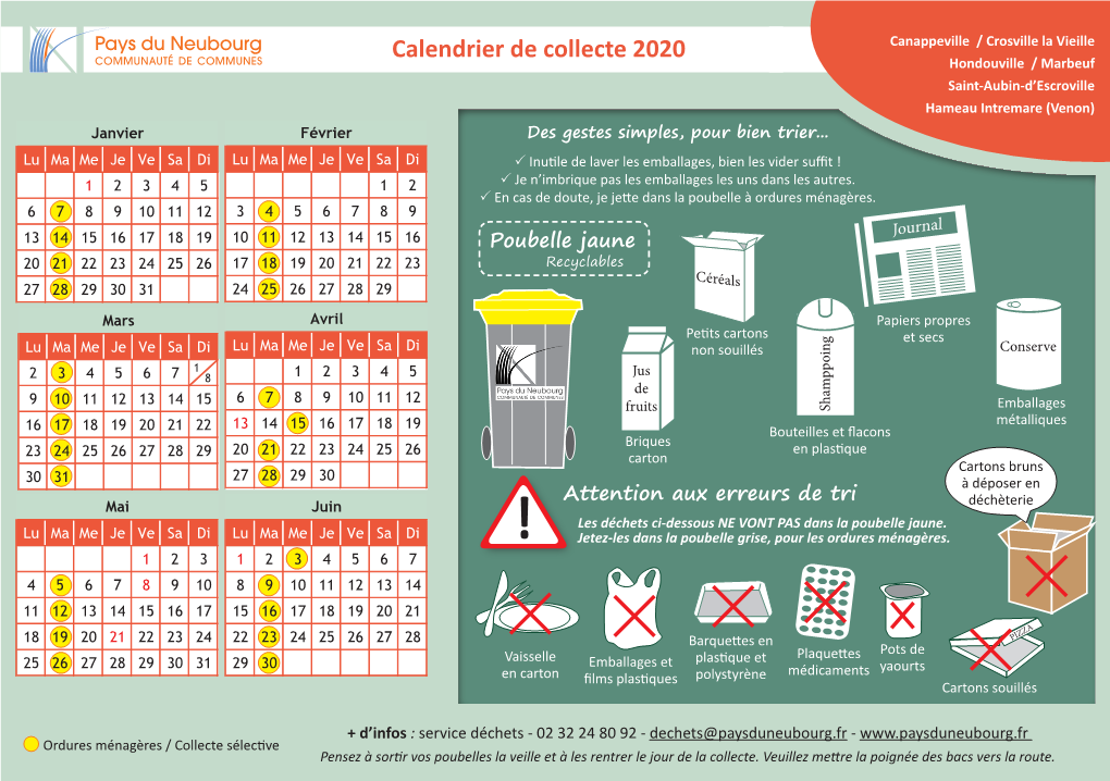 Calendrier De Collecte 2020