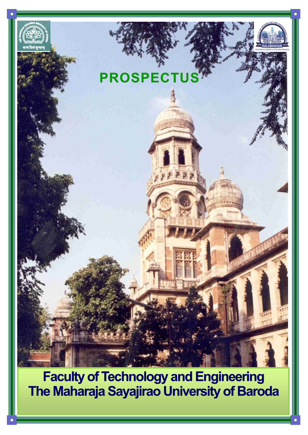 PROSPECTUS Faculty of Technology and Engineering the Maharaja