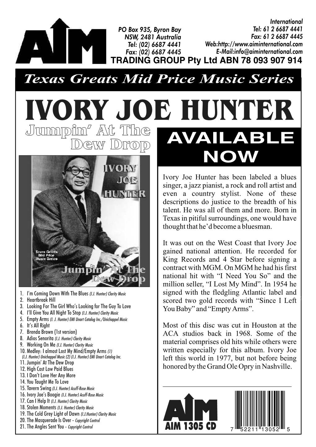 1305 IVORY JOE.Cdr