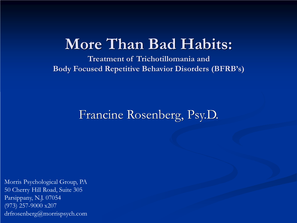 Body Focused Repetitive Behaviors.Pdf