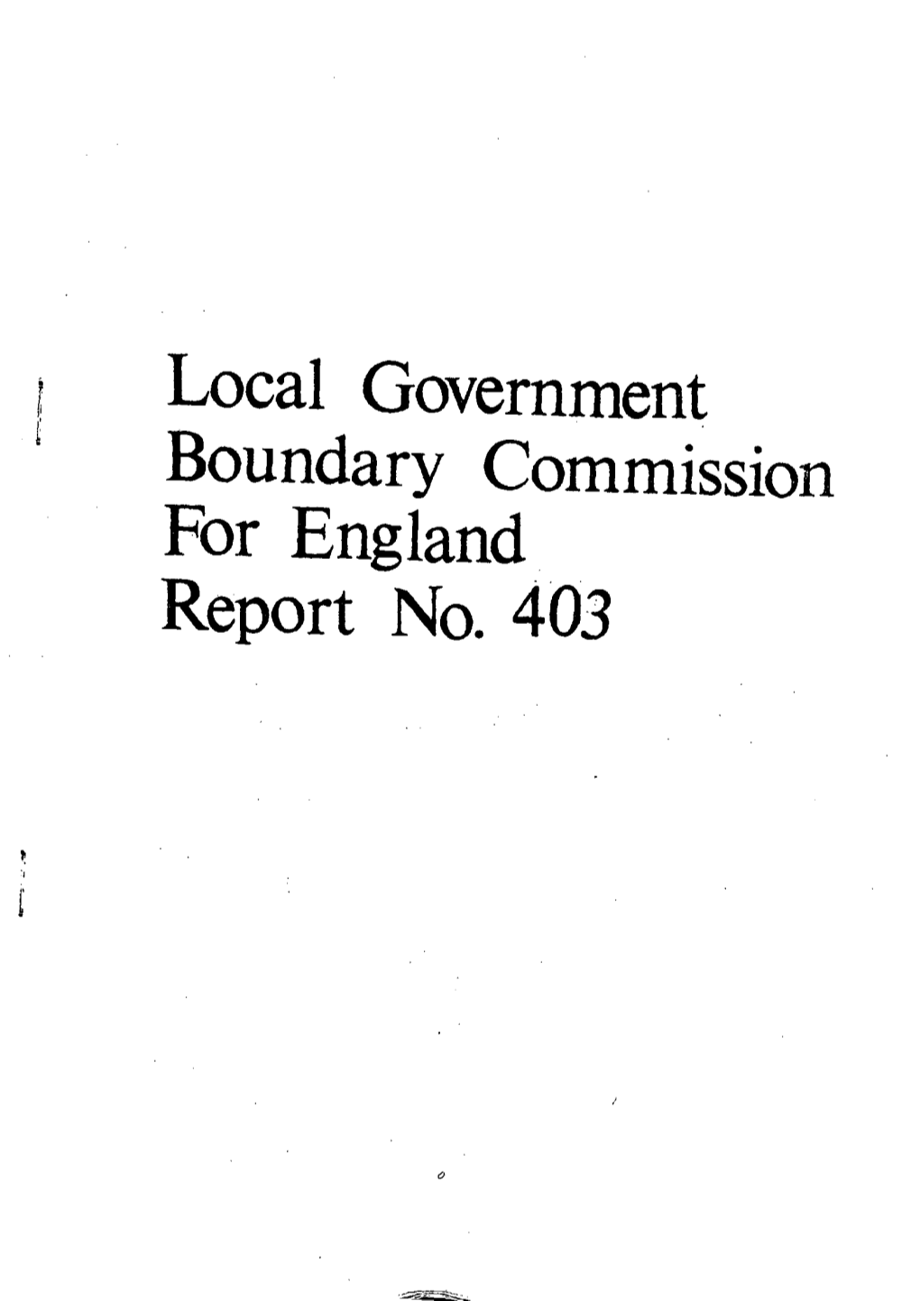 Al Government Boundary Commission for England Report No