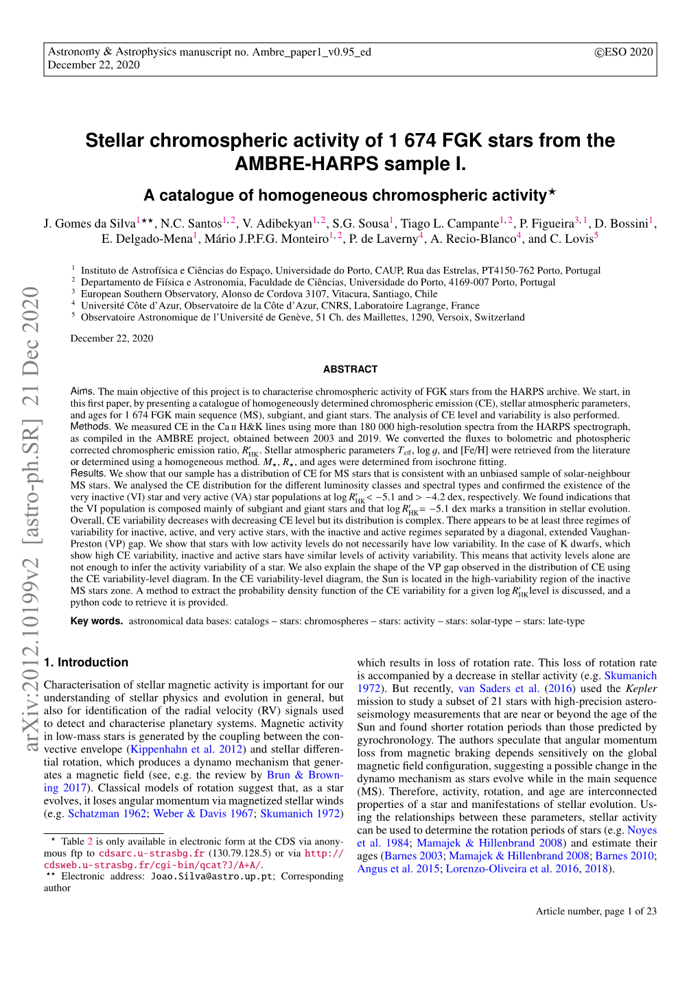 Stellar Chromospheric Activity of 1674 FGK Stars from the AMBRE-HARPS