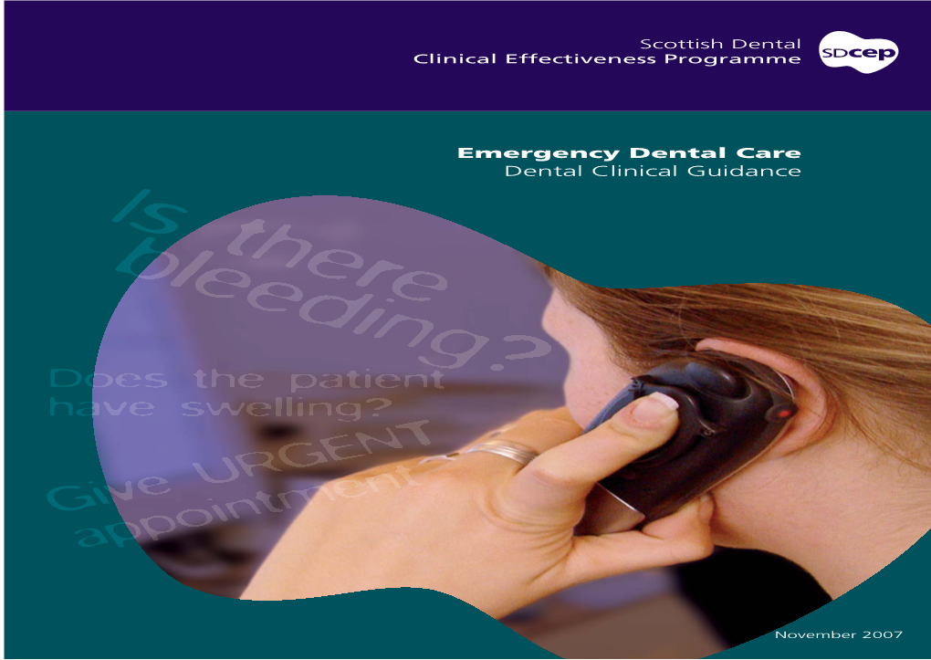 Emergency Dental Care Dental Clinical Guidance Is T Bl