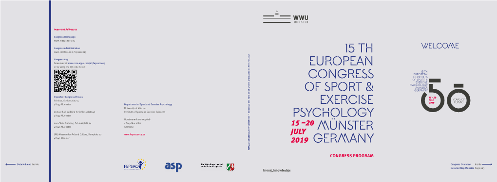 15 TH EUROPEAN Congress of Sport & Exercise Psychology Münster Germany