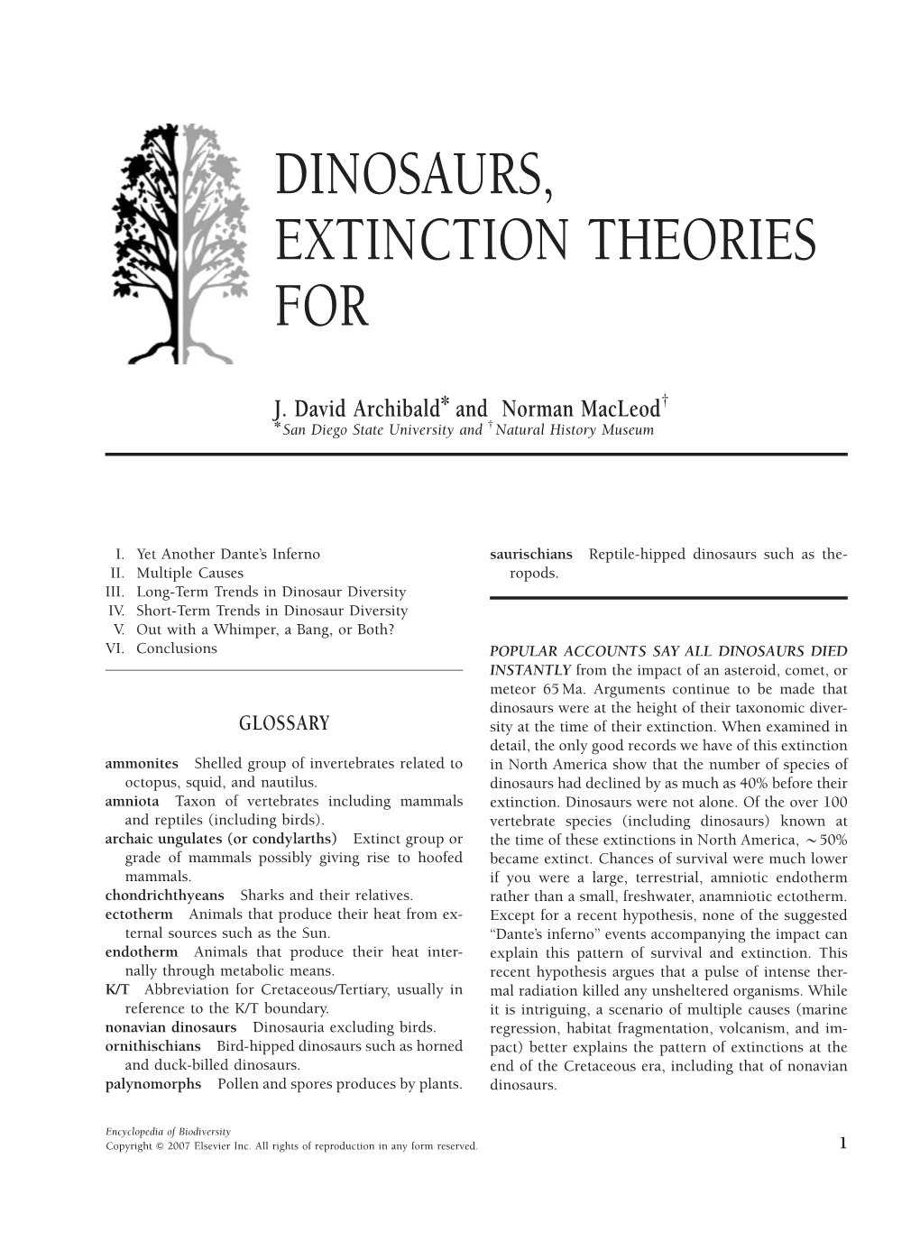 Dinosaurs, Extinction Theories For