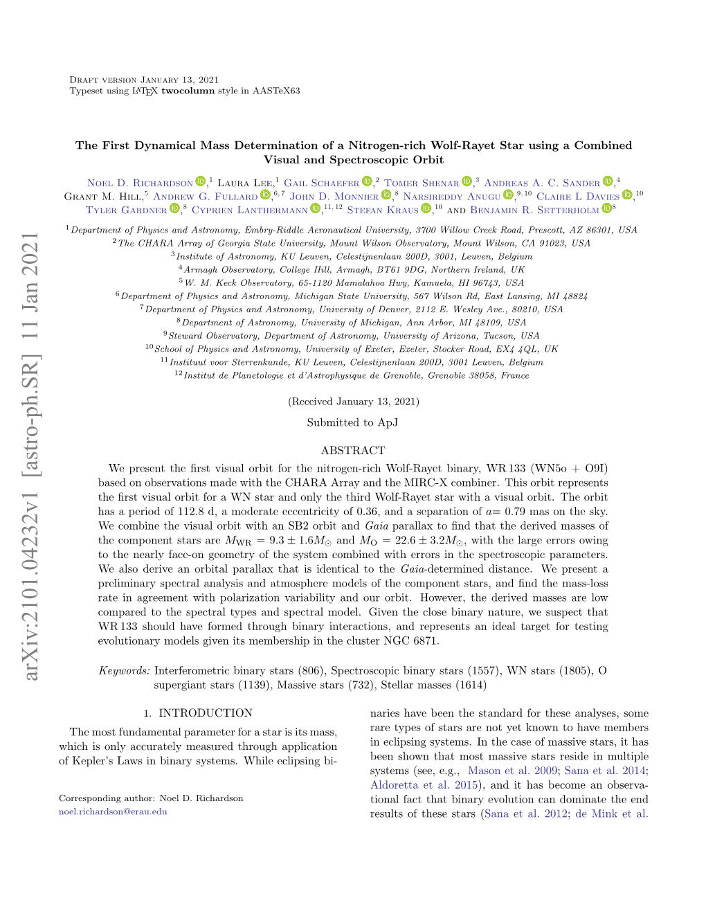 The First Dynamical Mass Determination of a Nitrogen-Rich Wolf-Rayet Star Using a Combined Visual and Spectroscopic Orbit