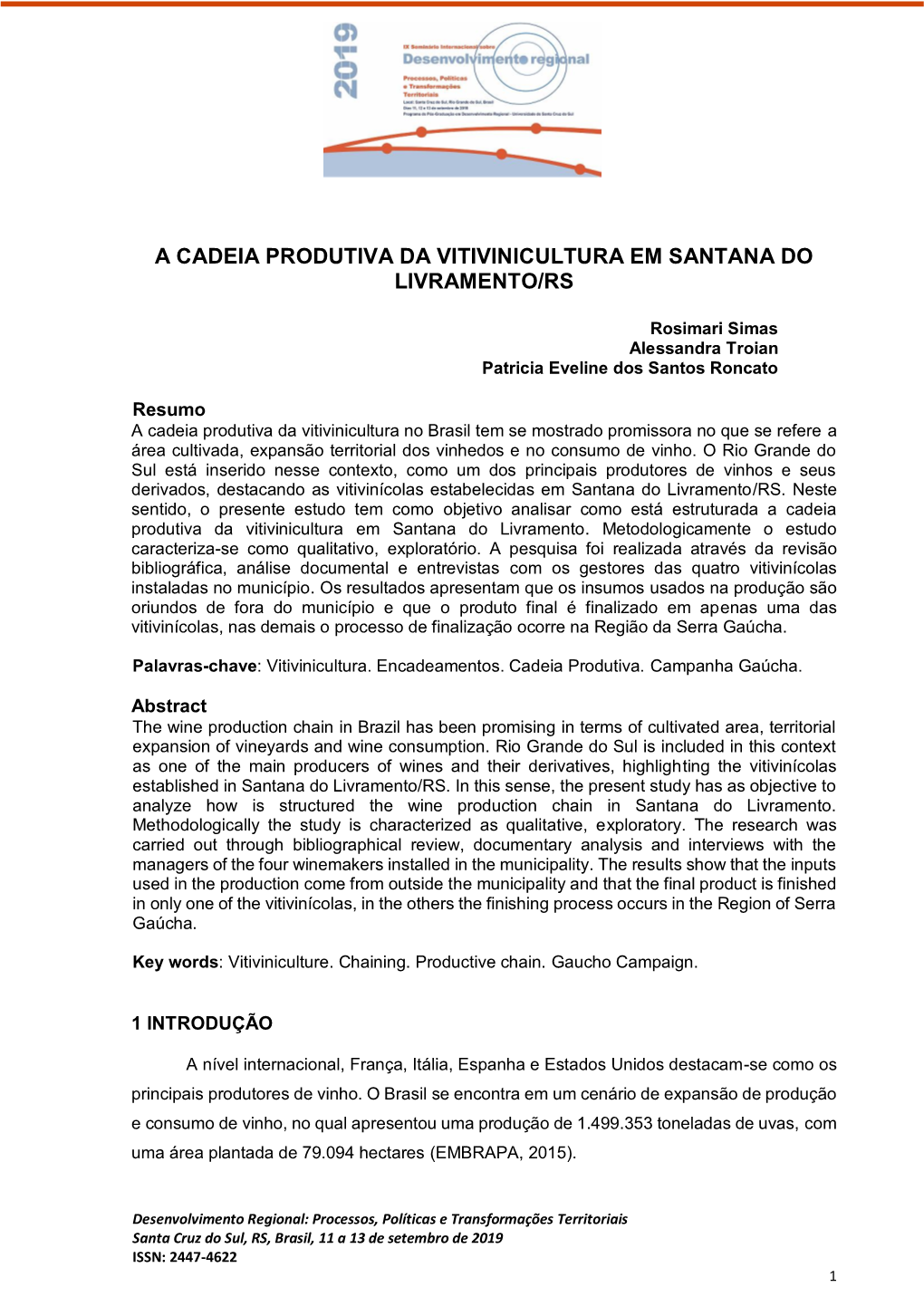 A Cadeia Produtiva Da Vitivinicultura Em Santana Do Livramento/Rs