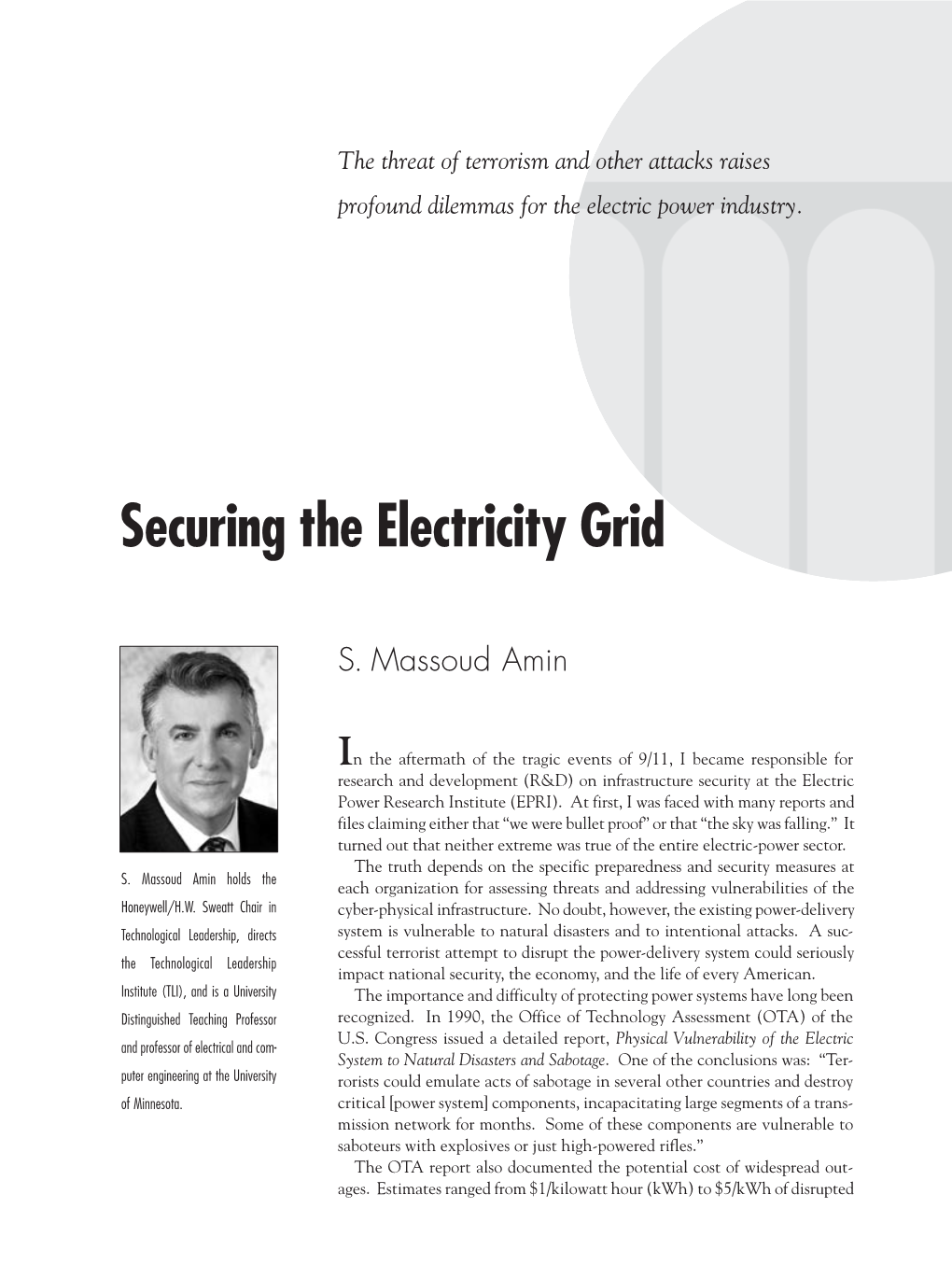 Securing the Electricity Grid