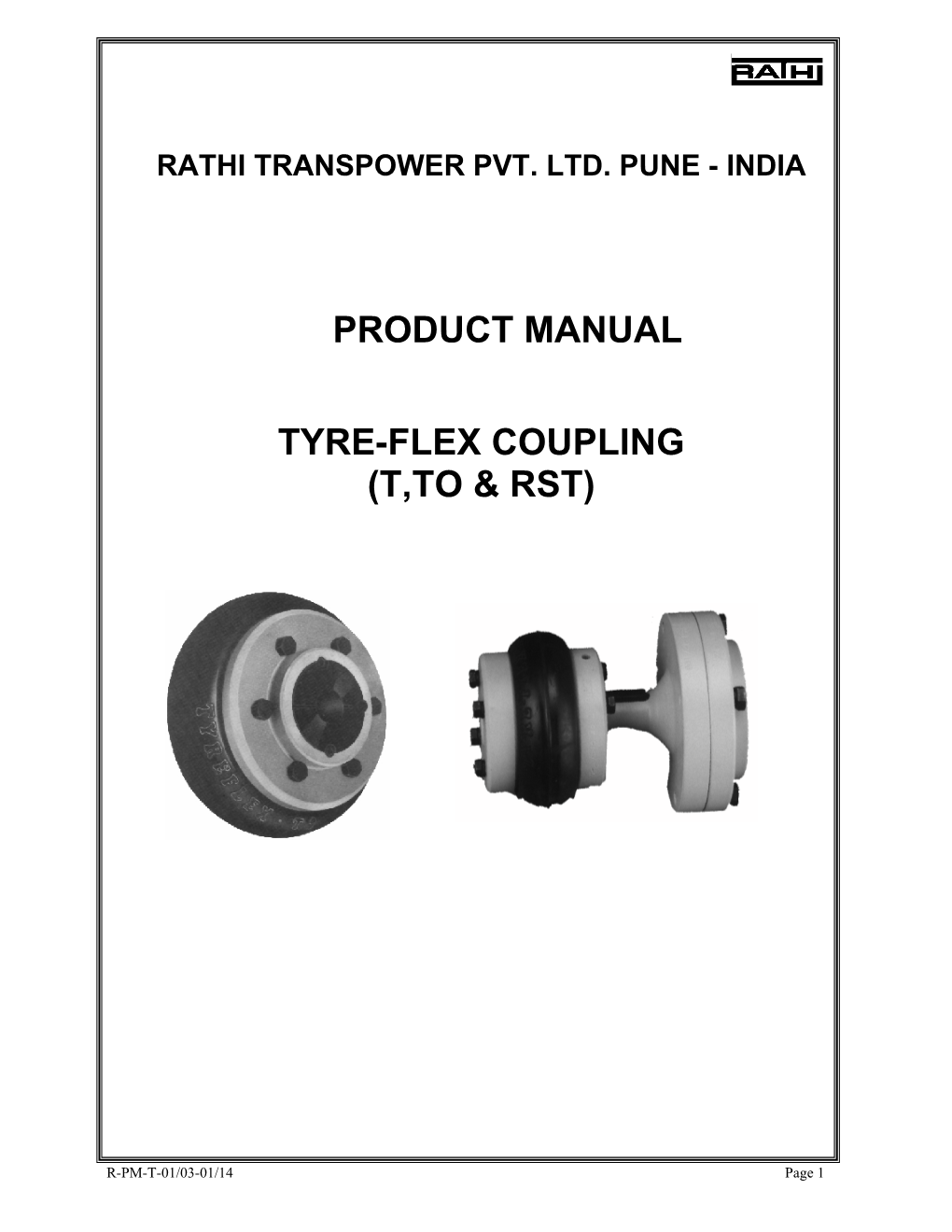 Product Manual Tyre-Flex Coupling (T,To & Rst)