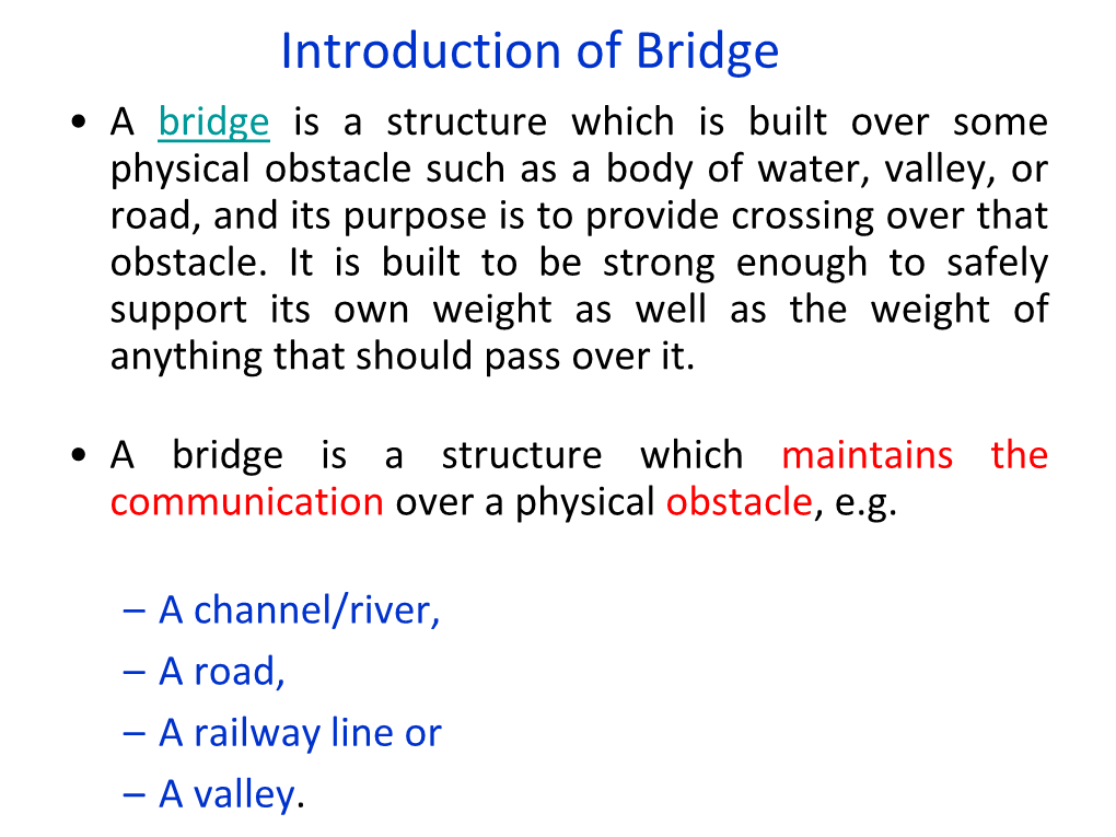 Introduction of Bridge