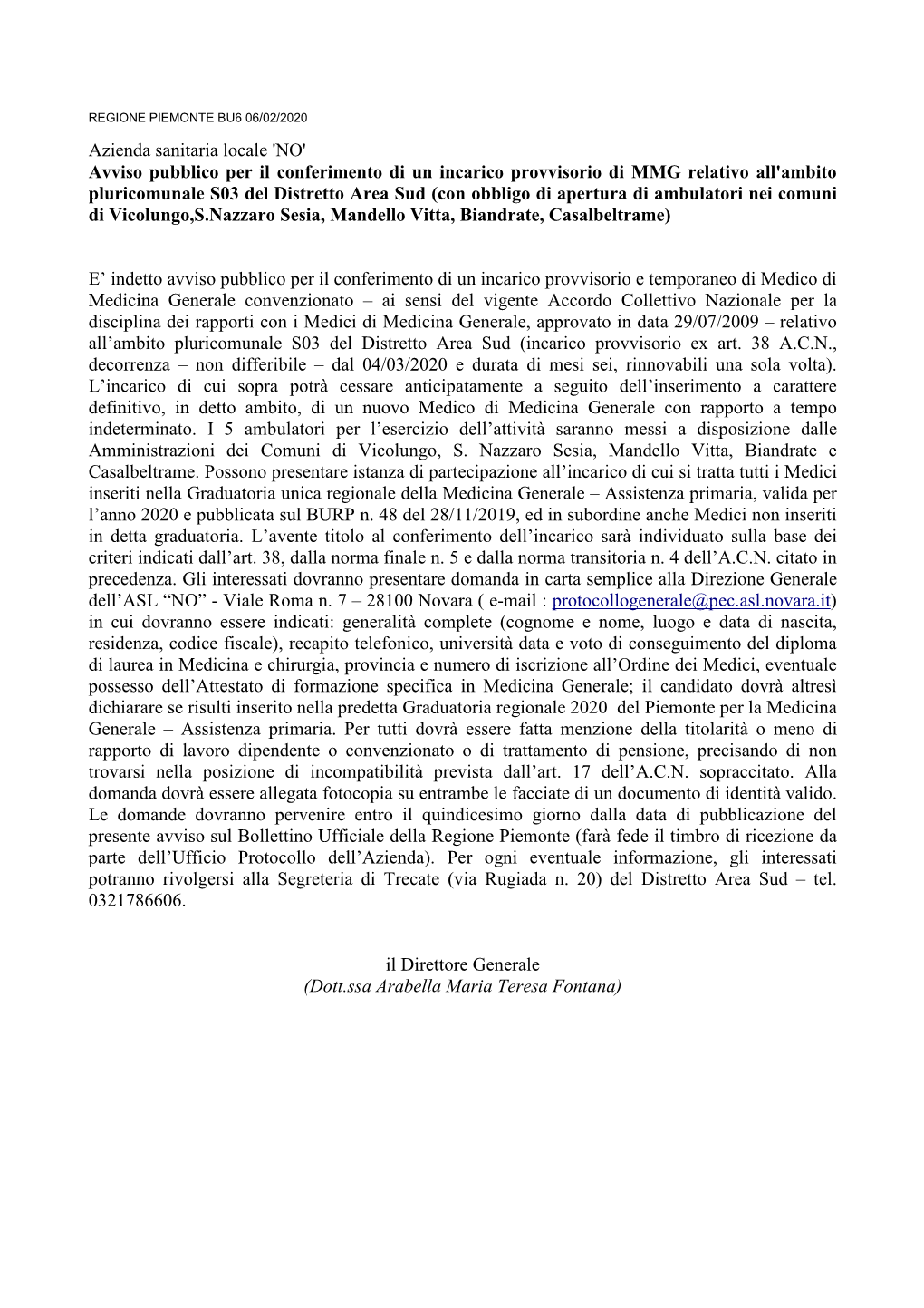 Co Azienda Sanitaria Locale No 2020-01-29 71437 Pdf