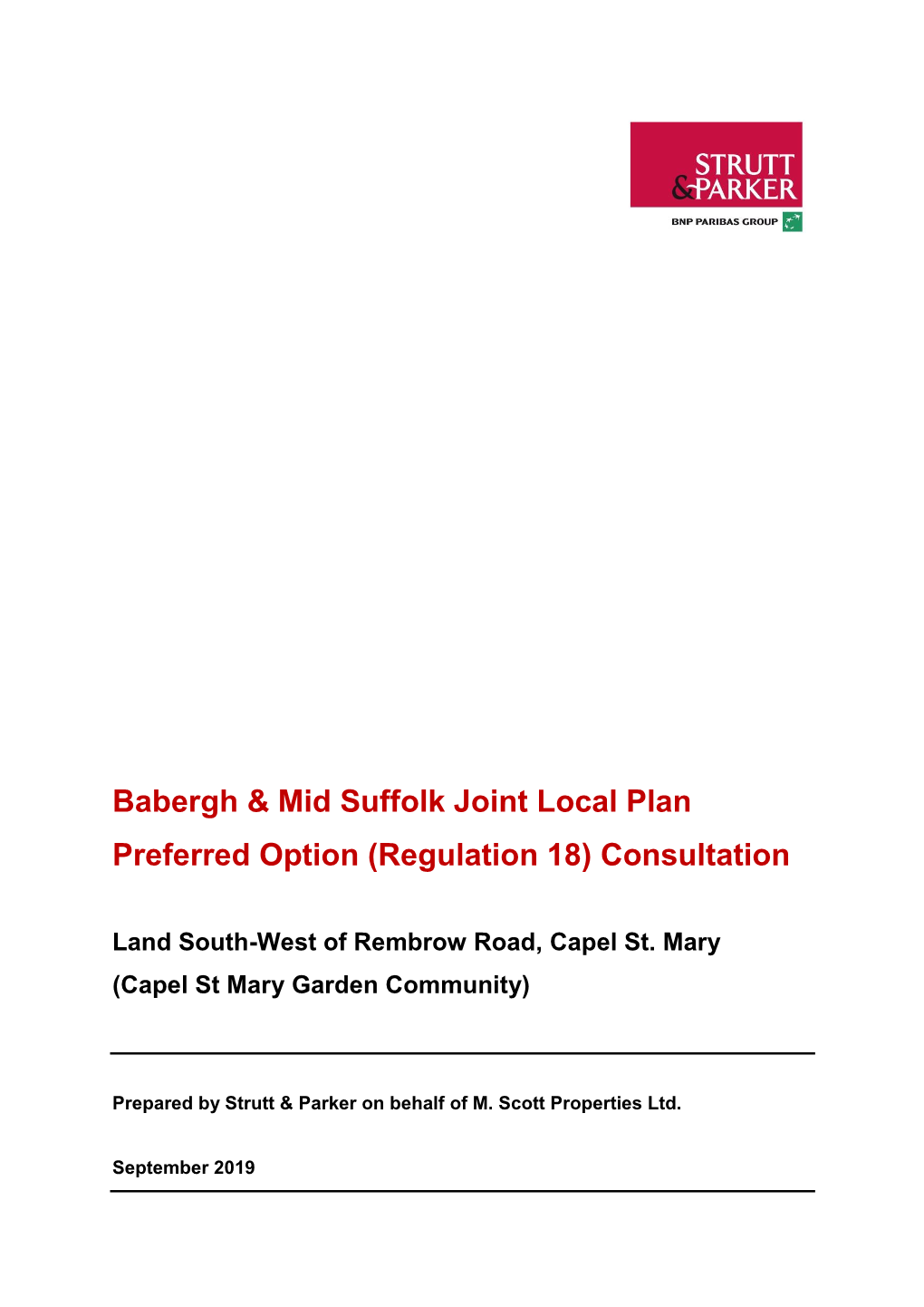 Babergh & Mid Suffolk Joint Local Plan Preferred Option (Regulation