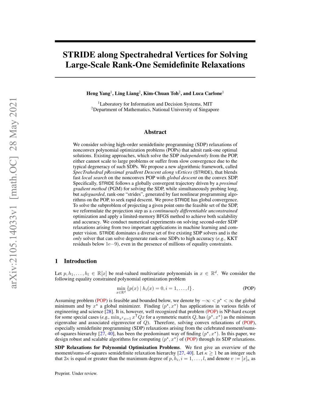 STRIDE Along Spectrahedral Vertices for Solving Large-Scale Rank-One Semidefinite Relaxations