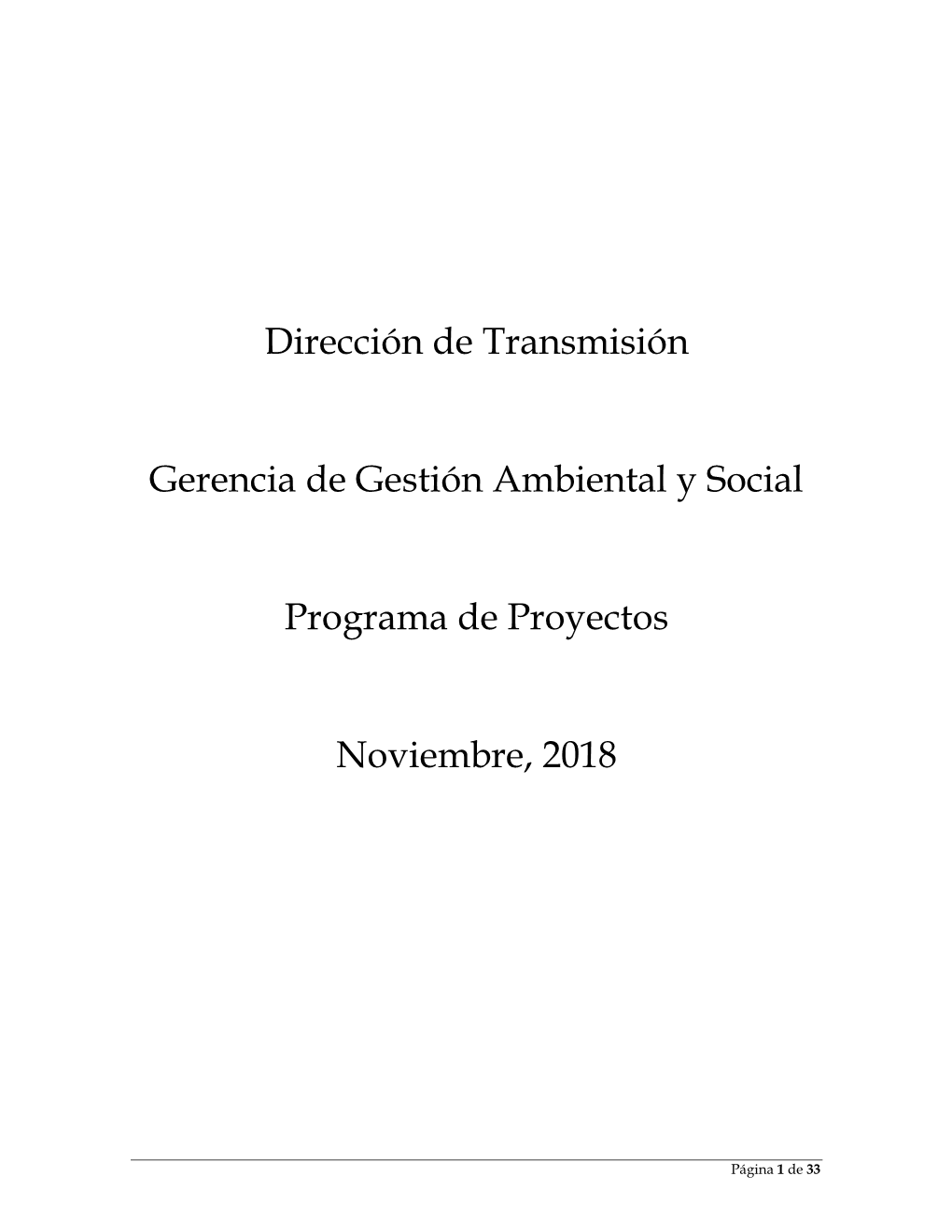 Dirección De Transmisión Gerencia De Gestión Ambiental Y Social