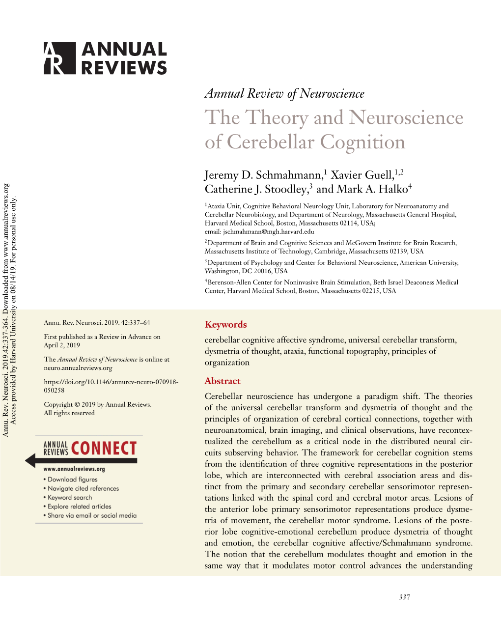 The Theory and Neuroscience of Cerebellar Cognition
