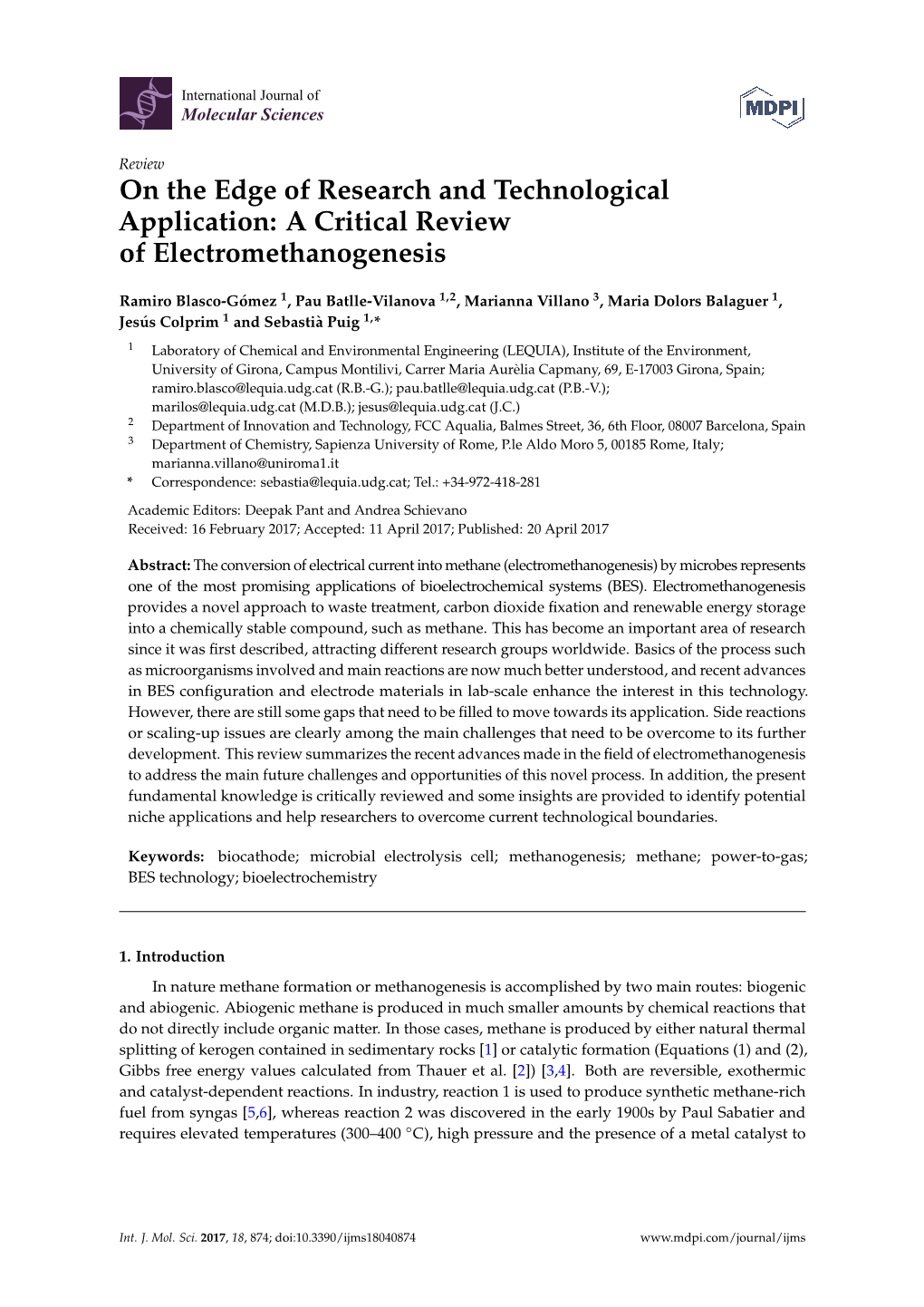 On the Edge of Research and Technological Application: a Critical Review of Electromethanogenesis