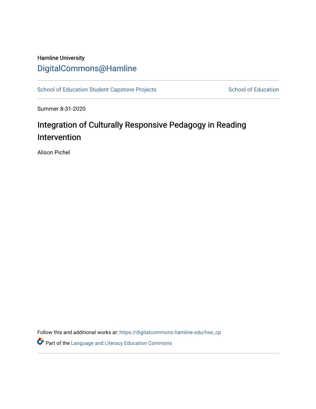 Integration of Culturally Responsive Pedagogy in Reading Intervention