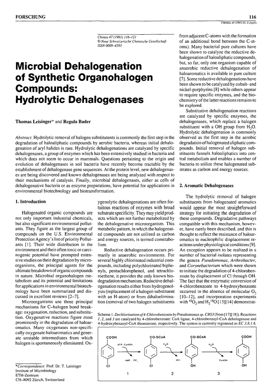 Hydrolytic Dehalogenases Chemistry of the Latter Reactions Remains to Be Explored