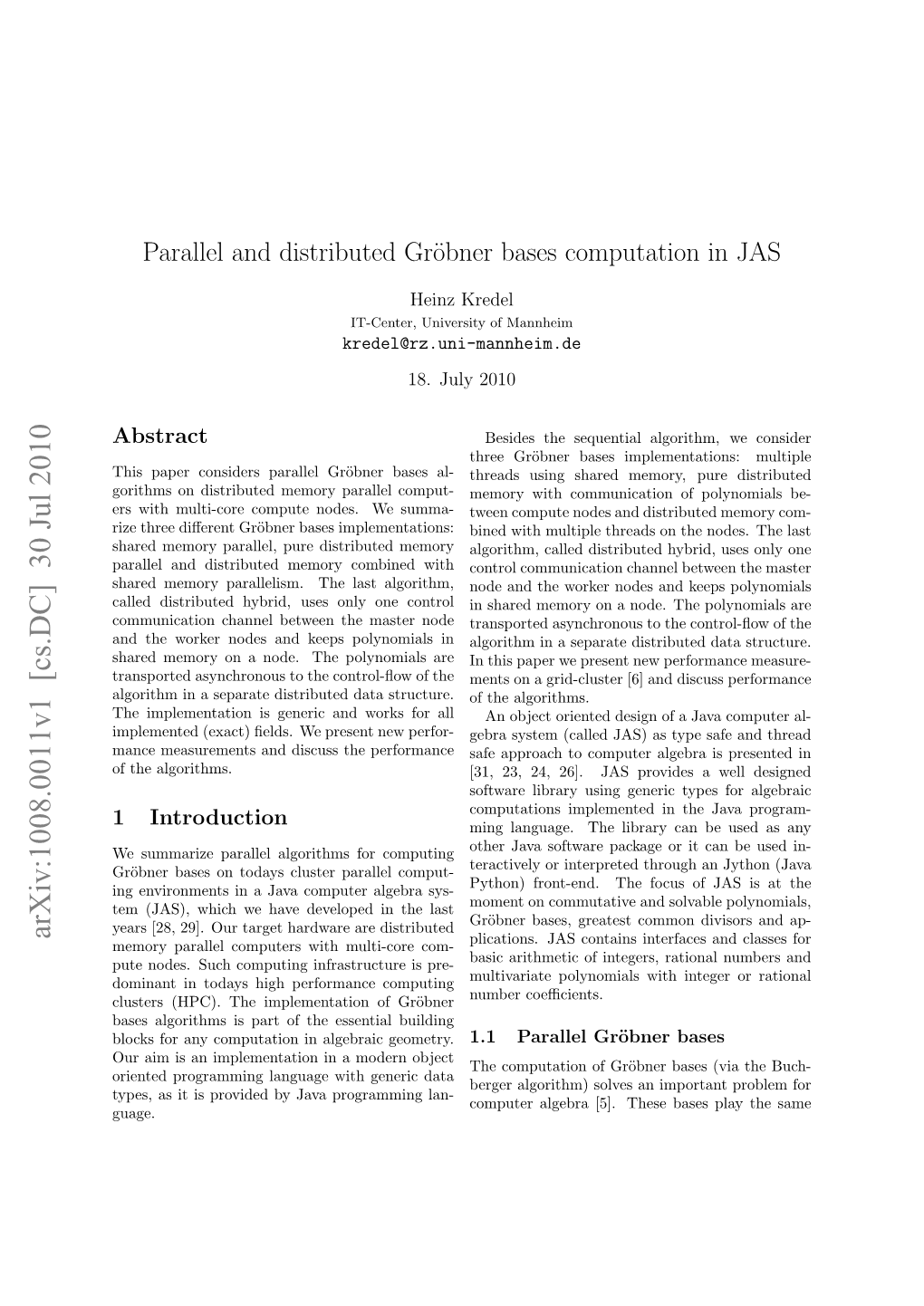 Parallel and Distributed Gr\