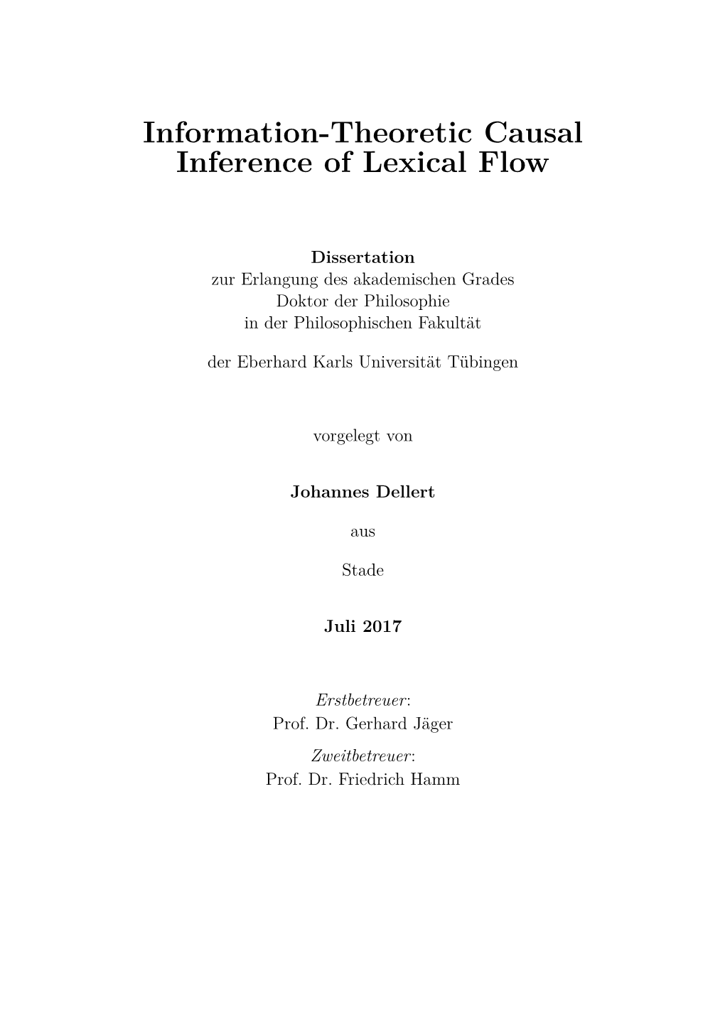 Information-Theoretic Causal Inference of Lexical Flow