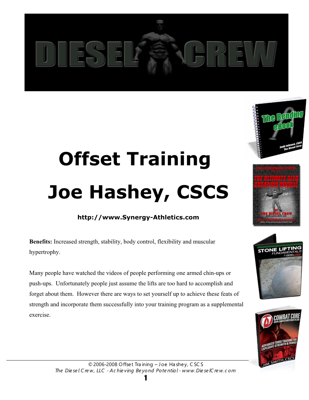 Offset Training Joe Hashey, CSCS