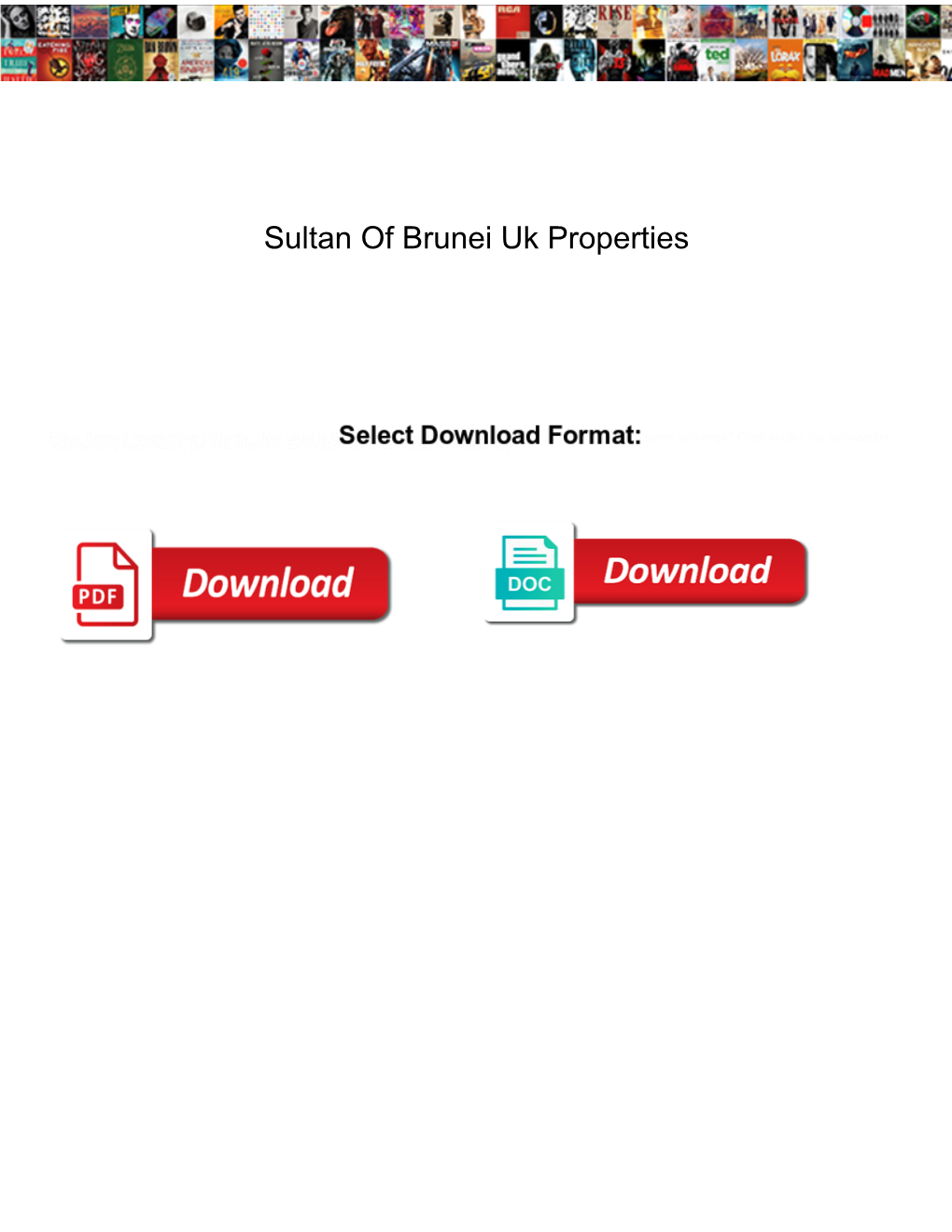 Sultan of Brunei Uk Properties