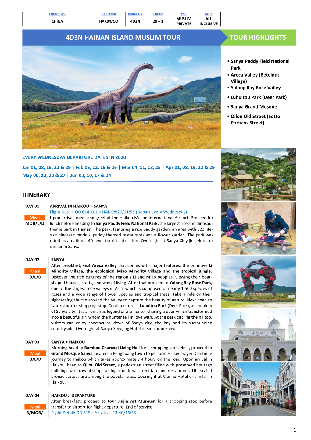 Tour Highlights 4D3n Hainan Island Muslim Tour