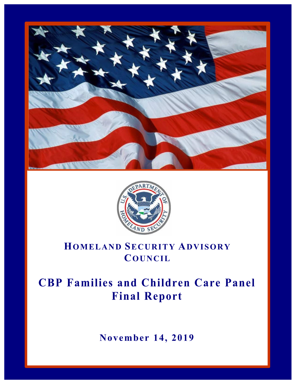 CBP Families and Children Care Panel (FCCP) Final Report